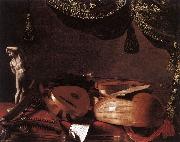 BASCHENIS, Evaristo Still-Life with Musical Instruments and a Small Classical Statue  www USA oil painting reproduction